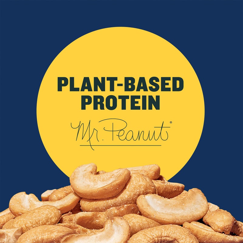 PLANTERS Salted Cashew Halves & Pieces, Party Snacks, Plant-Based Protein, 14 Oz Canister - Image 3